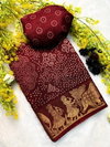 Fancy Bhandhani Print Pure Dola Silk Saree Wholesalers In Delhi